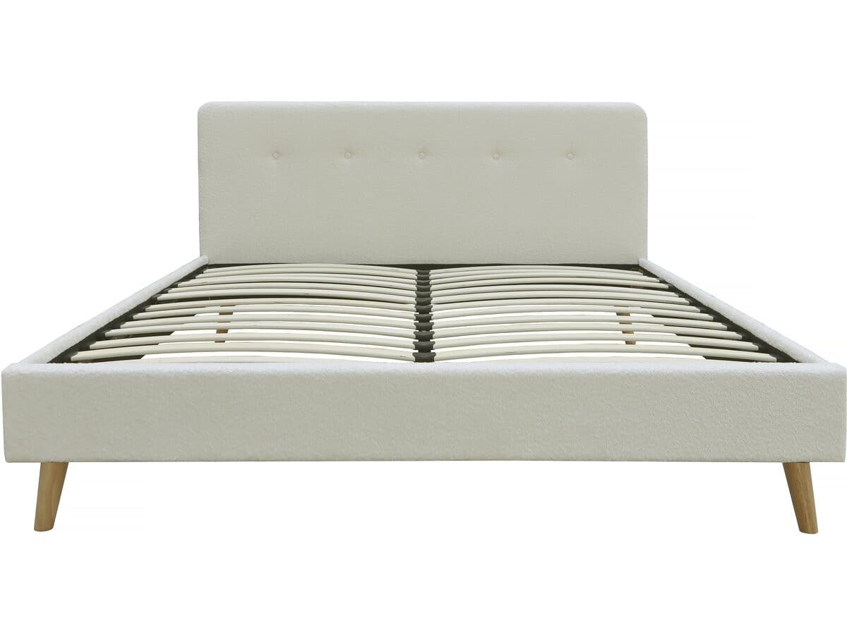 Lit tissu bouclette "Nemo" - 160 x 200 cm - Crème